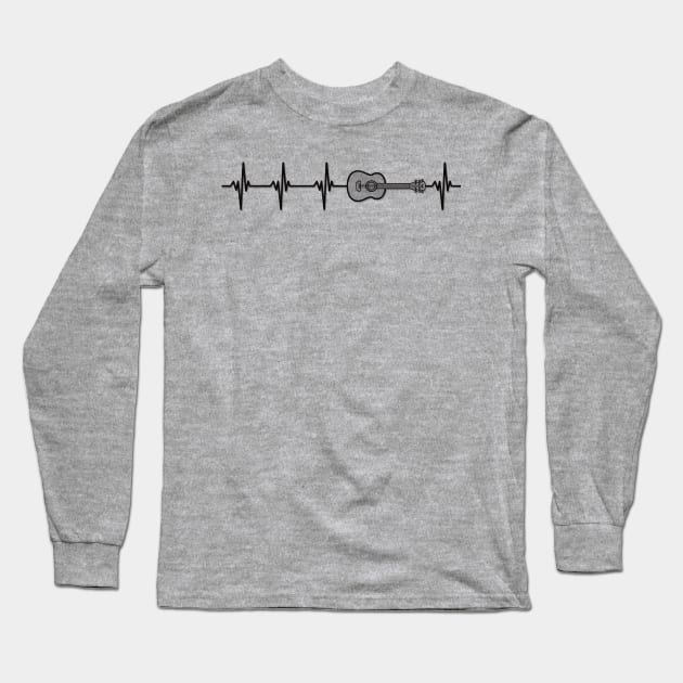 Heartbeat of acoustic guitar Long Sleeve T-Shirt by LM Designs by DS